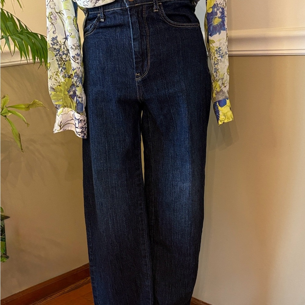 Anthropologie Dark Blue High Rise Jeans